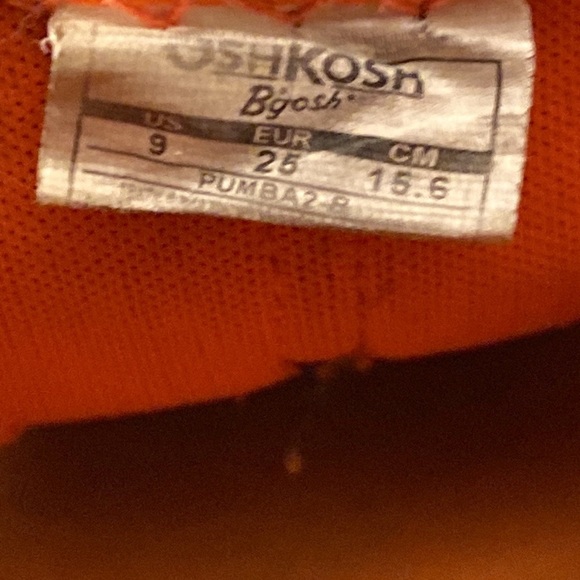 OshKosh B’gosh Pumba 2- B Blue and Orange Slip On Hook and Loop Shoes. - Picture 6 of 6